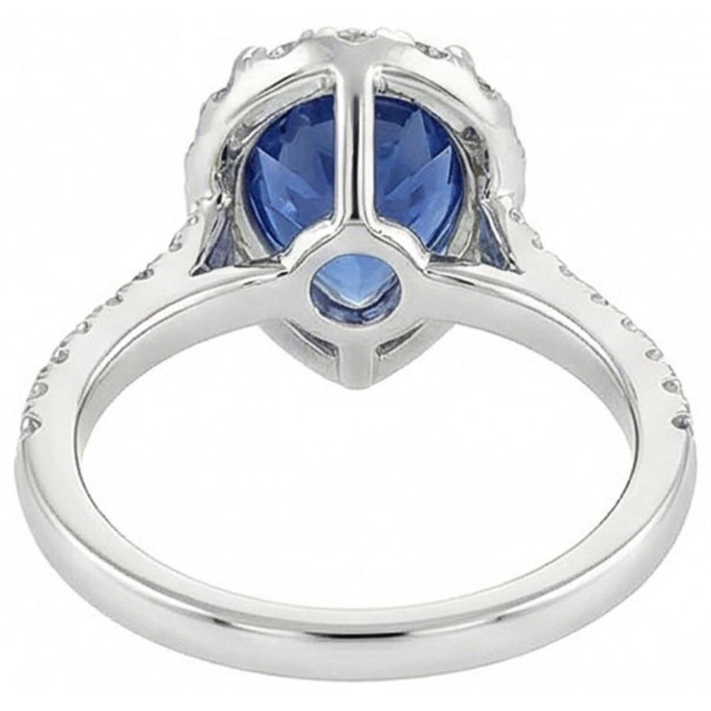 echter round saphir 3.00Karat ring auf Weiß