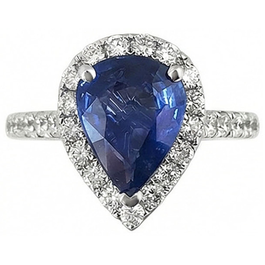 echter round saphir 3.00Karat ring Seitenansicht
