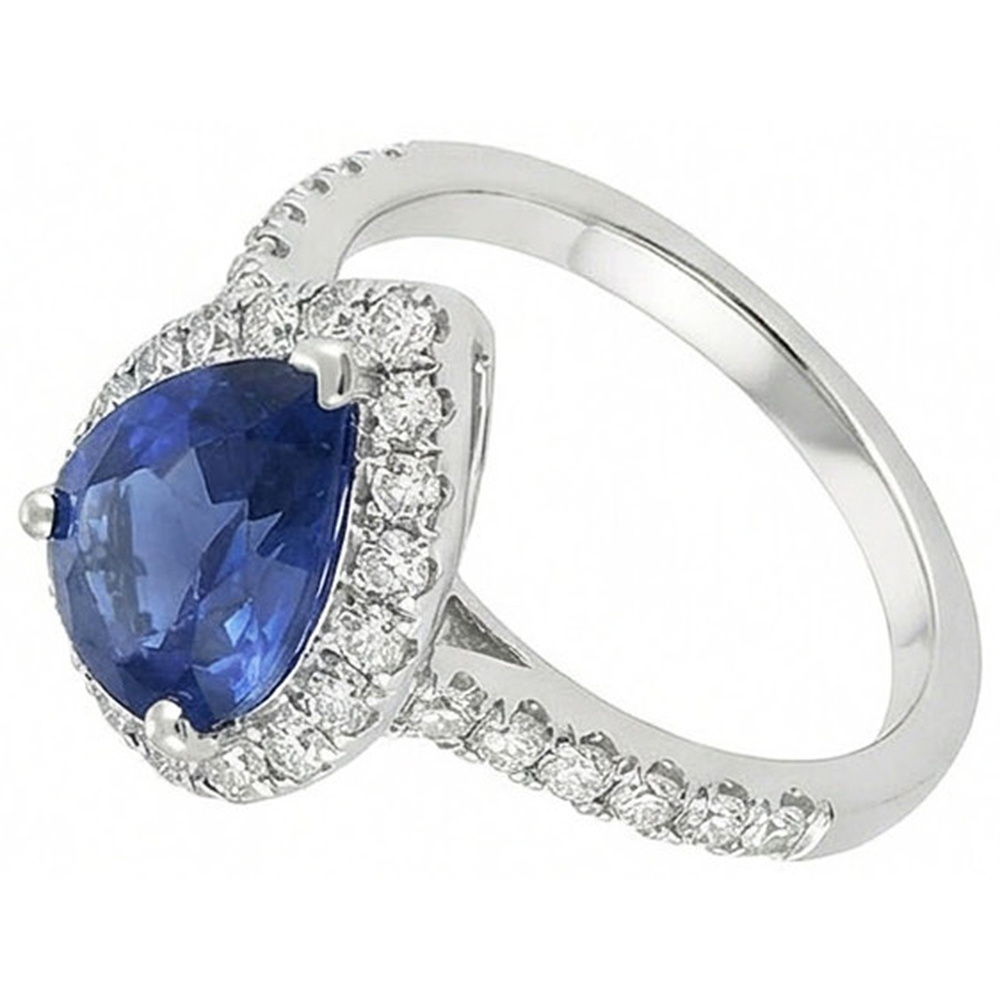 echter round saphir 3.00Karat ring Detailansicht