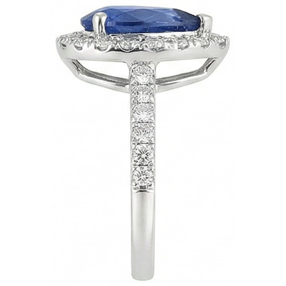 echter round saphir 3.00Karat ring Draufsicht