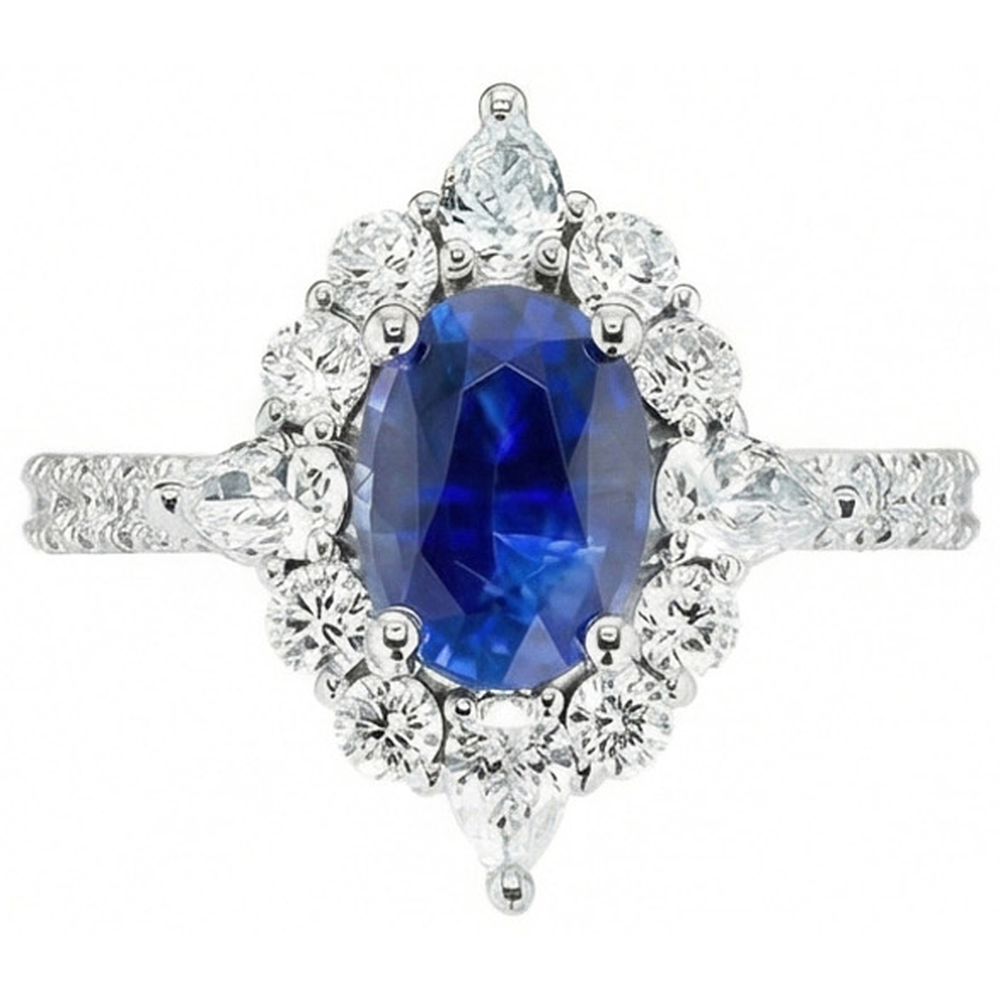 Saphir-Cluster-Ring Vintage-Typ