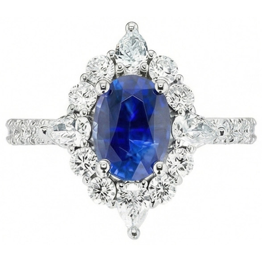 Saphir-Cluster-Ring Vintage-Typ