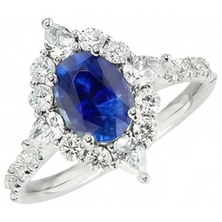 Saphir-Cluster-Ring Vintage-Typ