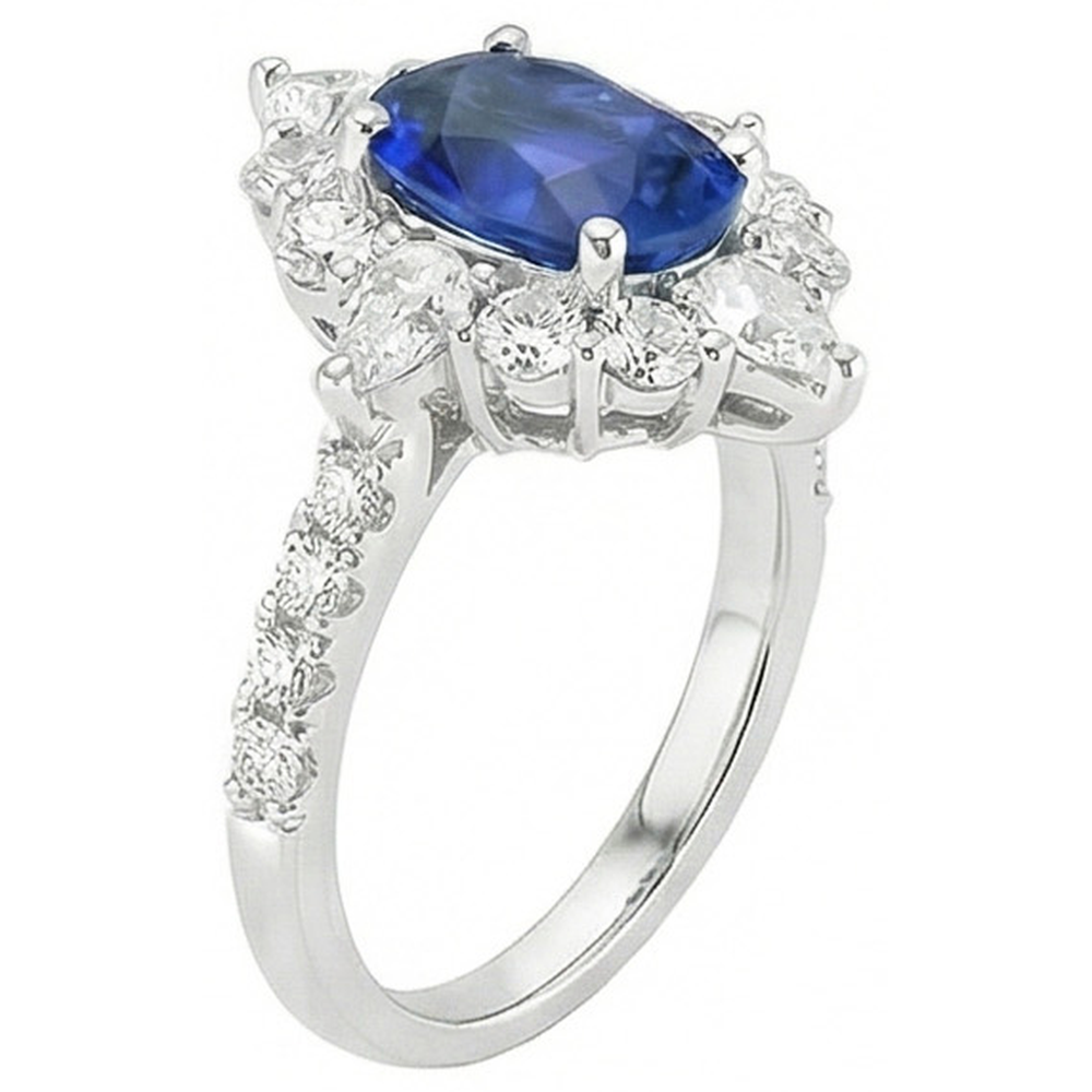 Saphir-Cluster-Ring Vintage-Typ