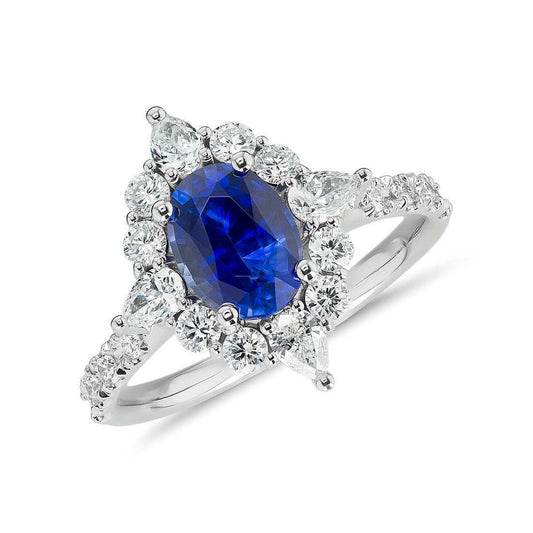 Saphir-Cluster-Ring Vintage-Typ