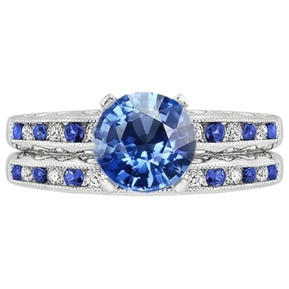 echter round diamant 7Karat ring Detailansicht
