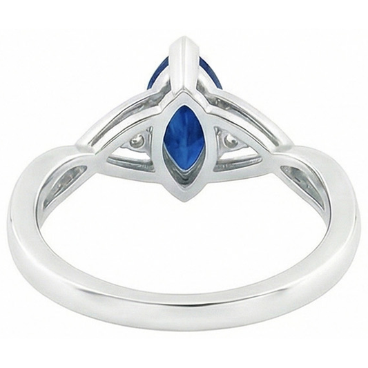 Saphir Marquise Schliff Verlobungs Ring Mit Aus der Erde Abgebauter Natürlicher Diamanten