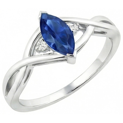 Saphir Marquise Schliff Verlobungs Ring Mit Aus der Erde Abgebauter Natürlicher Diamanten