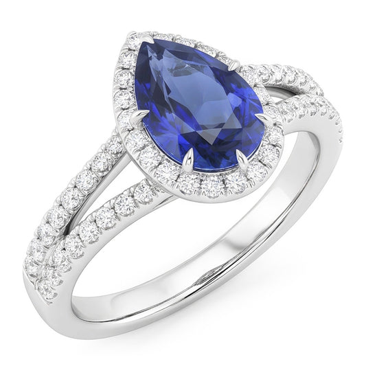 Saphir-Natürlicher Diamant ( nicht im Labor gezüchtet )-Ring