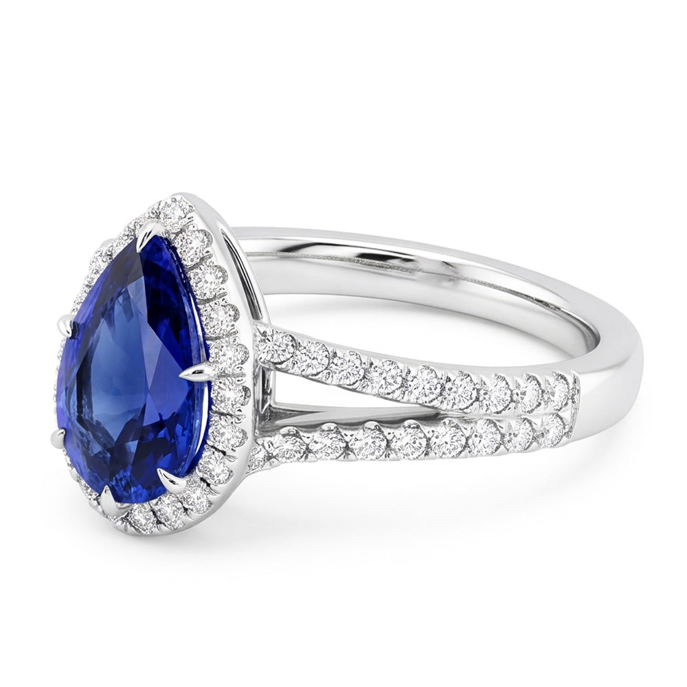 Saphir-Natürlicher Diamant ( nicht im Labor gezüchtet )-Ring