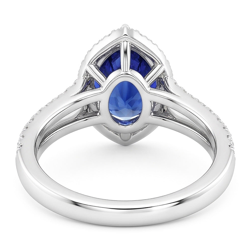 Saphir-Natürlicher Diamant ( nicht im Labor gezüchtet )-Ring