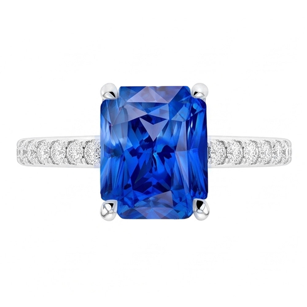 Saphir-Natürlicher Diamant ( nicht im Labor gezüchtet )-Verlobungsring