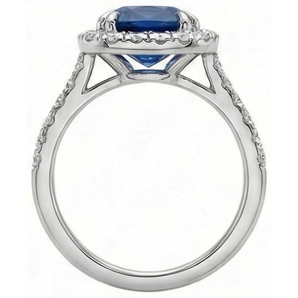 echter round diamant 2.00Karat ring Profilansicht