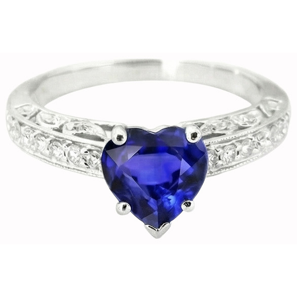 Saphir-Ring im Herzschliff