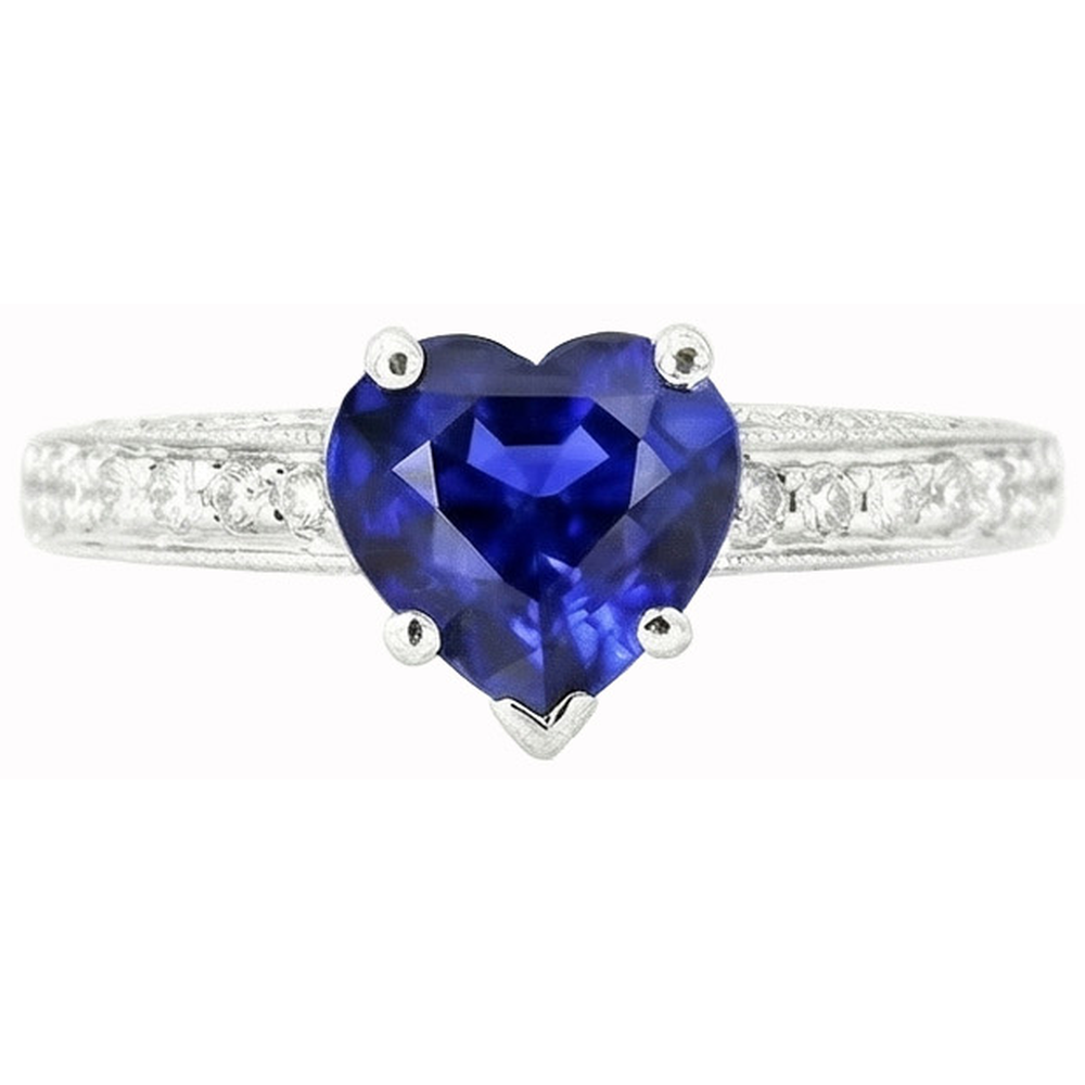 Saphir-Ring im Herzschliff