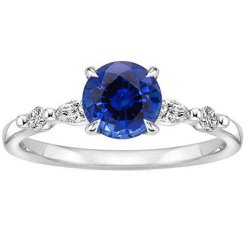 Saphir Und Diamant Jubiläums Ring Für Frauen
