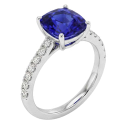 Saphir Verlobungsring Ceylon Blau Weißgold Schmuck 2,75 Karat