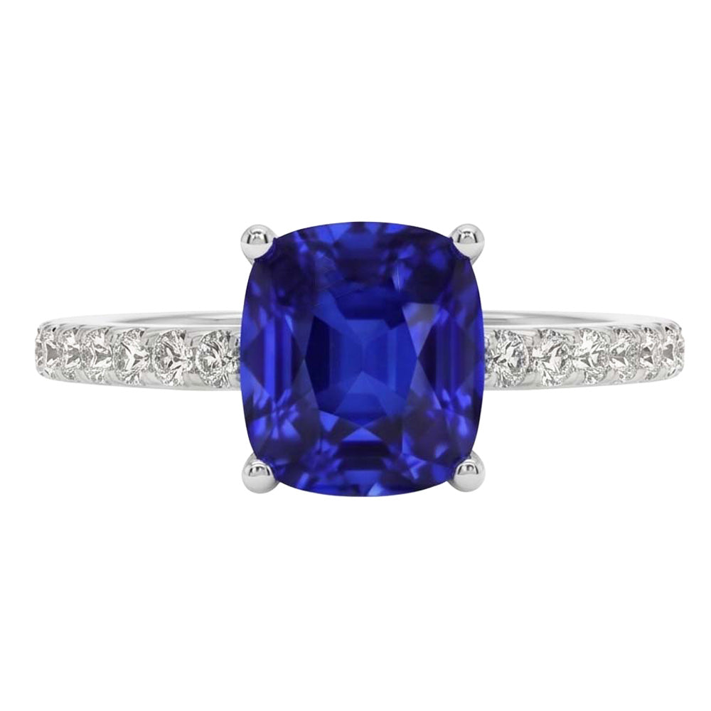 Saphir Verlobungsring Ceylon Blau Weißgold Schmuck 2,75 Karat