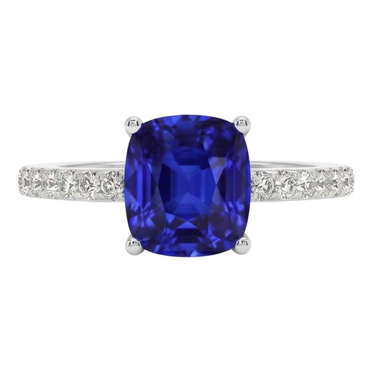 Saphir Verlobungsring Ceylon Blau Weißgold Schmuck 2,75 Karat