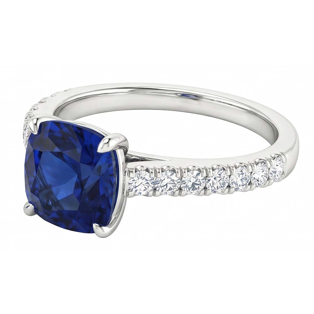 Saphir Verlobungsring Ceylon Blau Weißgold Schmuck 2,75 Karat