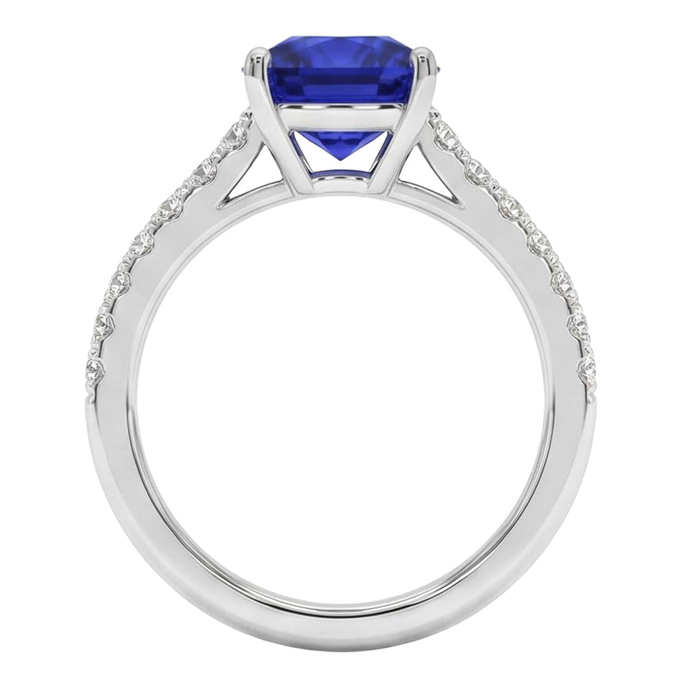Saphir Verlobungsring Ceylon Blau Weißgold Schmuck 2,75 Karat