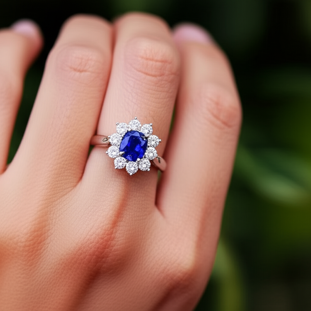 echter round diamant 1.50Karat ring auf Weiß