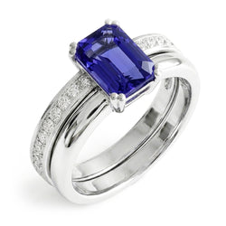 Saphir-Verlobungsring-Set