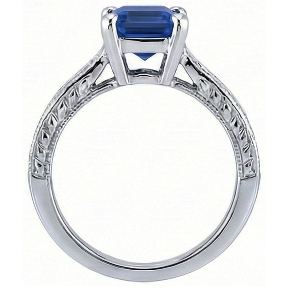 echter princess diamant 3.50Karat ring auf Weiß