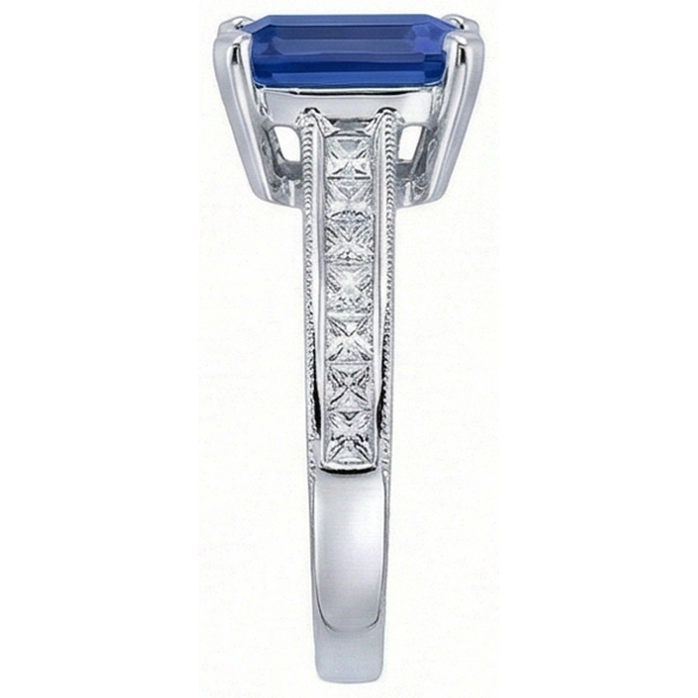 echter princess diamant 3.50Karat ring Profilansicht