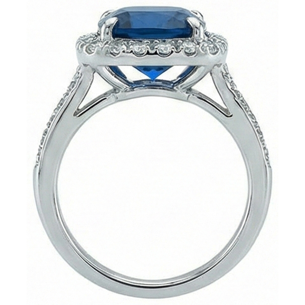 echter round saphir 3Karat ring Profilansicht