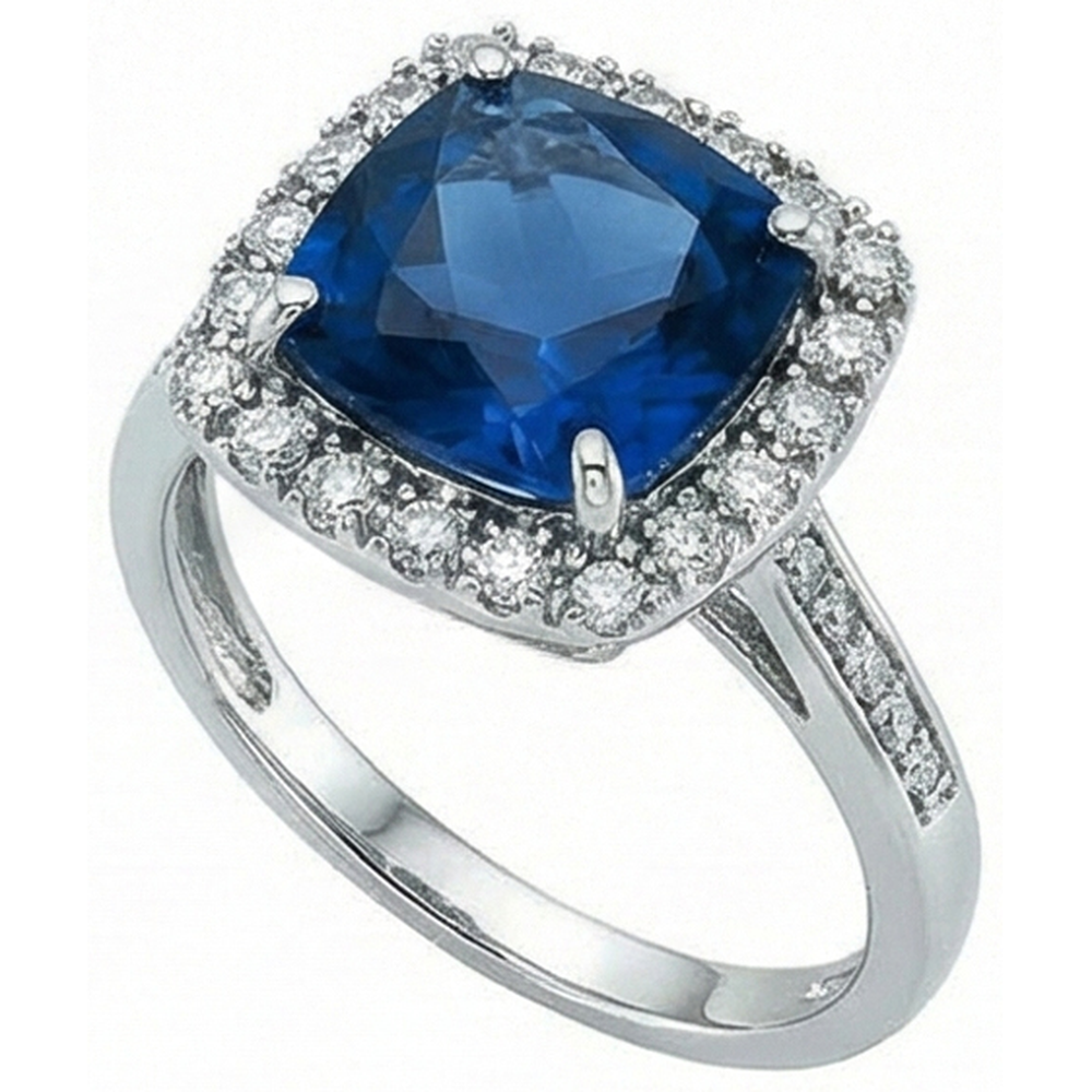 echter round saphir 3Karat ring Detailansicht