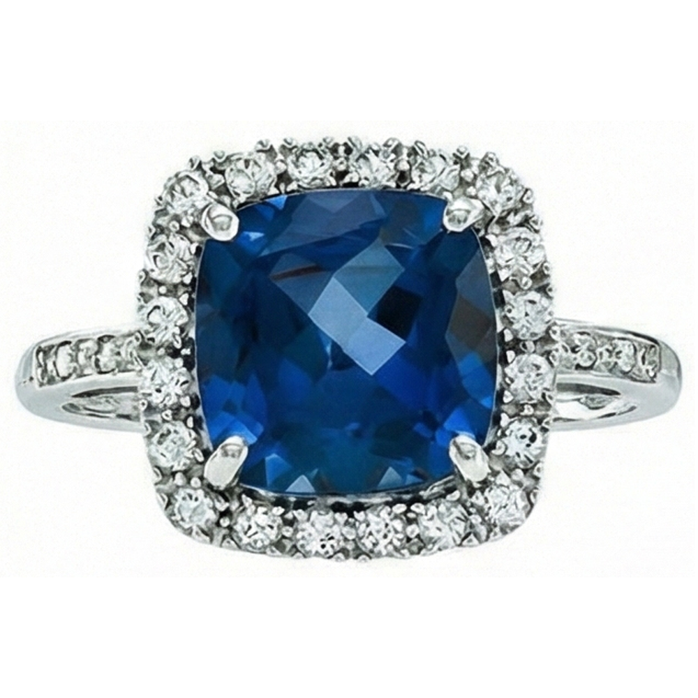 echter round saphir 3Karat ring Seitenansicht