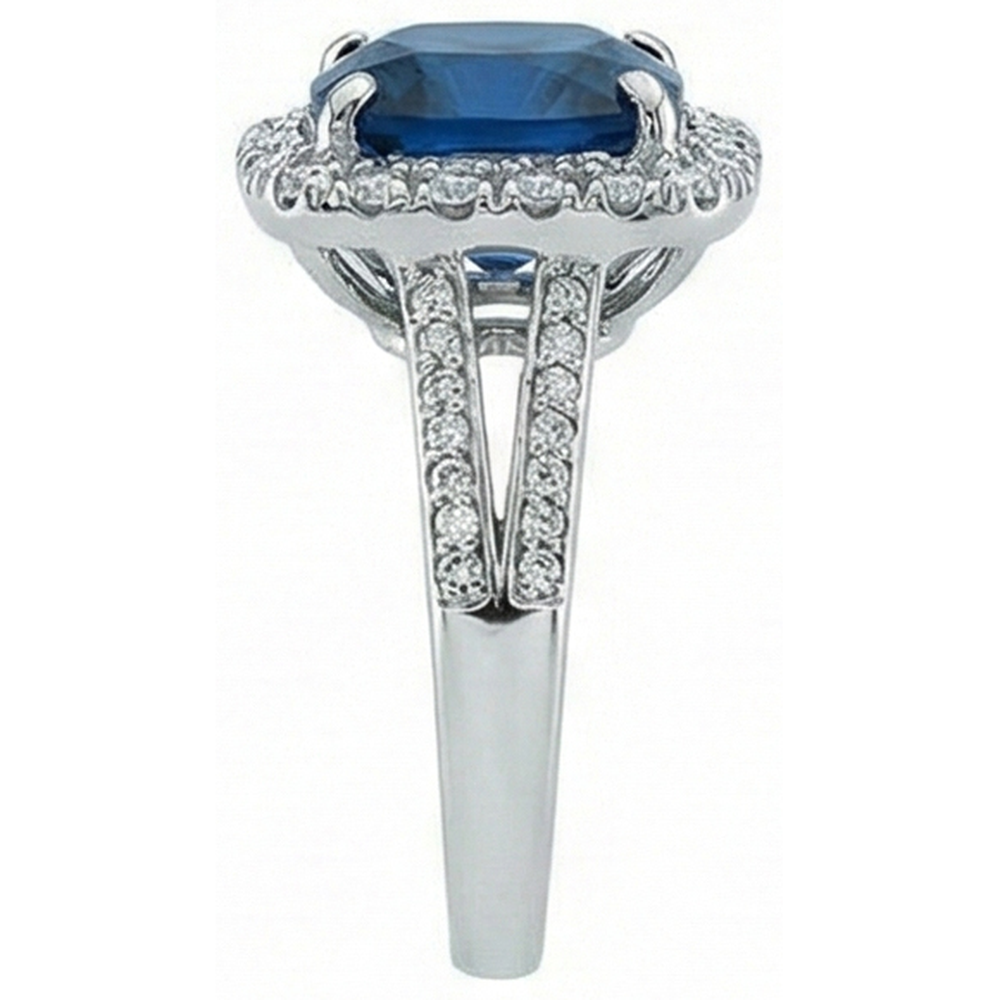 echter round saphir 3Karat ring Draufsicht