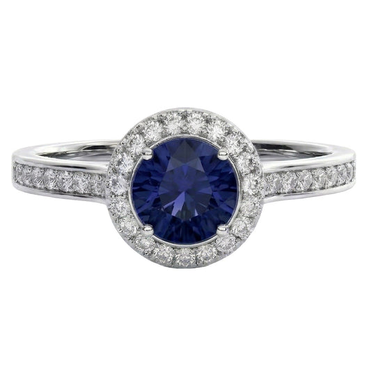 echter round saphir 3Karat ring Seitenansicht