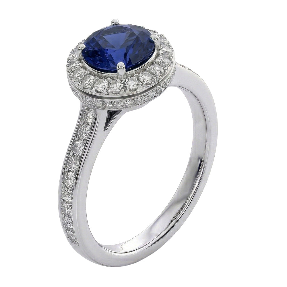 echter round saphir 3Karat ring Detailansicht
