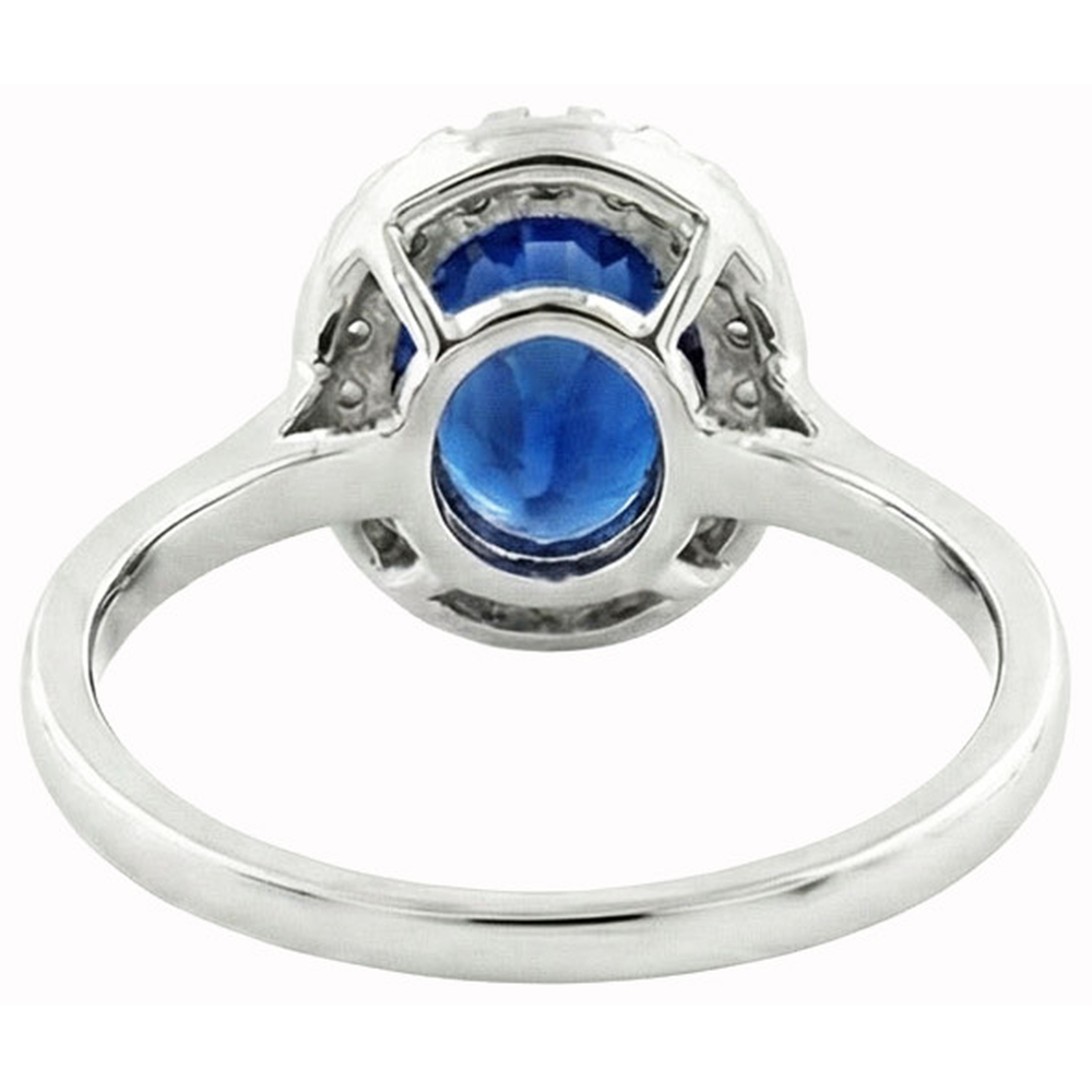 echter oval saphir 5Karat ring Profilansicht