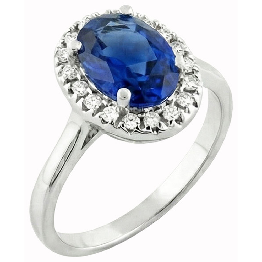 echter oval saphir 5Karat ring Vorderansicht