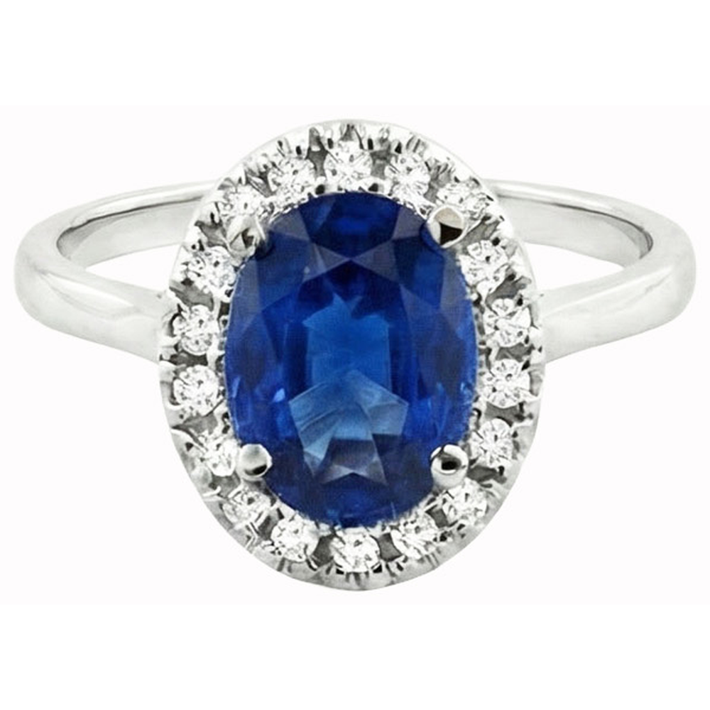 echter oval saphir 5Karat ring Seitenansicht
