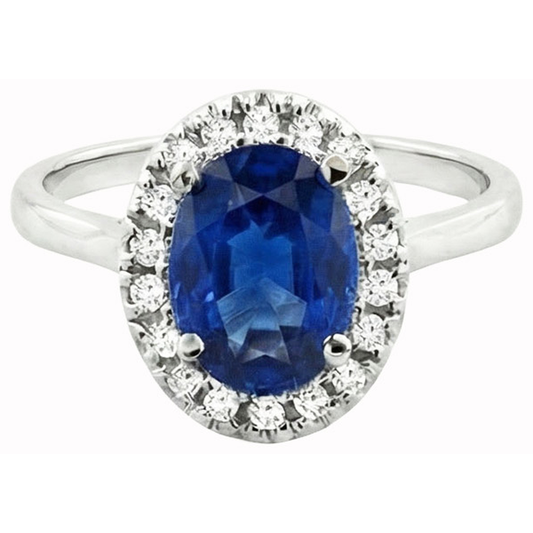 echter oval saphir 5Karat ring Seitenansicht