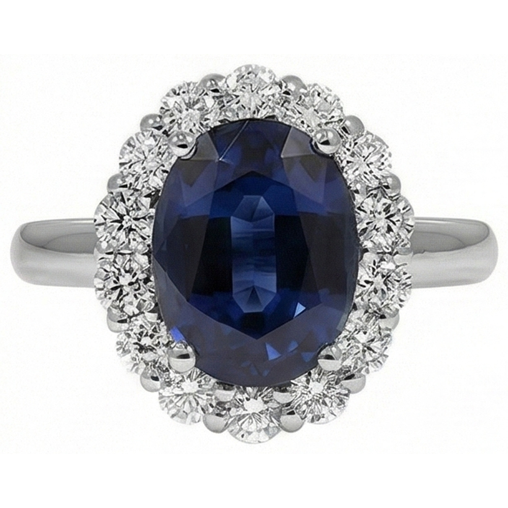 echter oval saphir 8.50Karat ring Vorderansicht