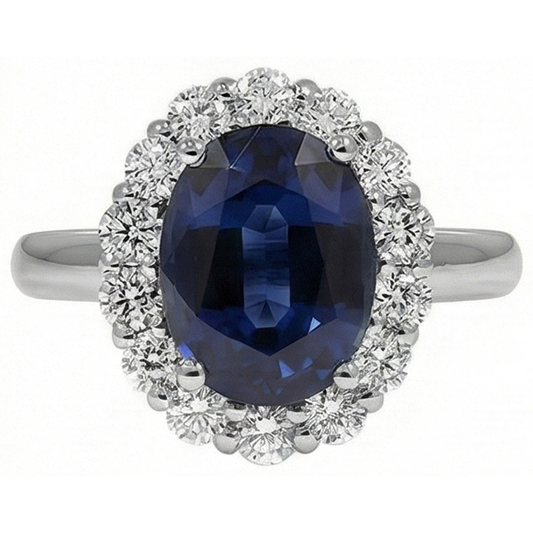 echter oval saphir 8.50Karat ring Vorderansicht