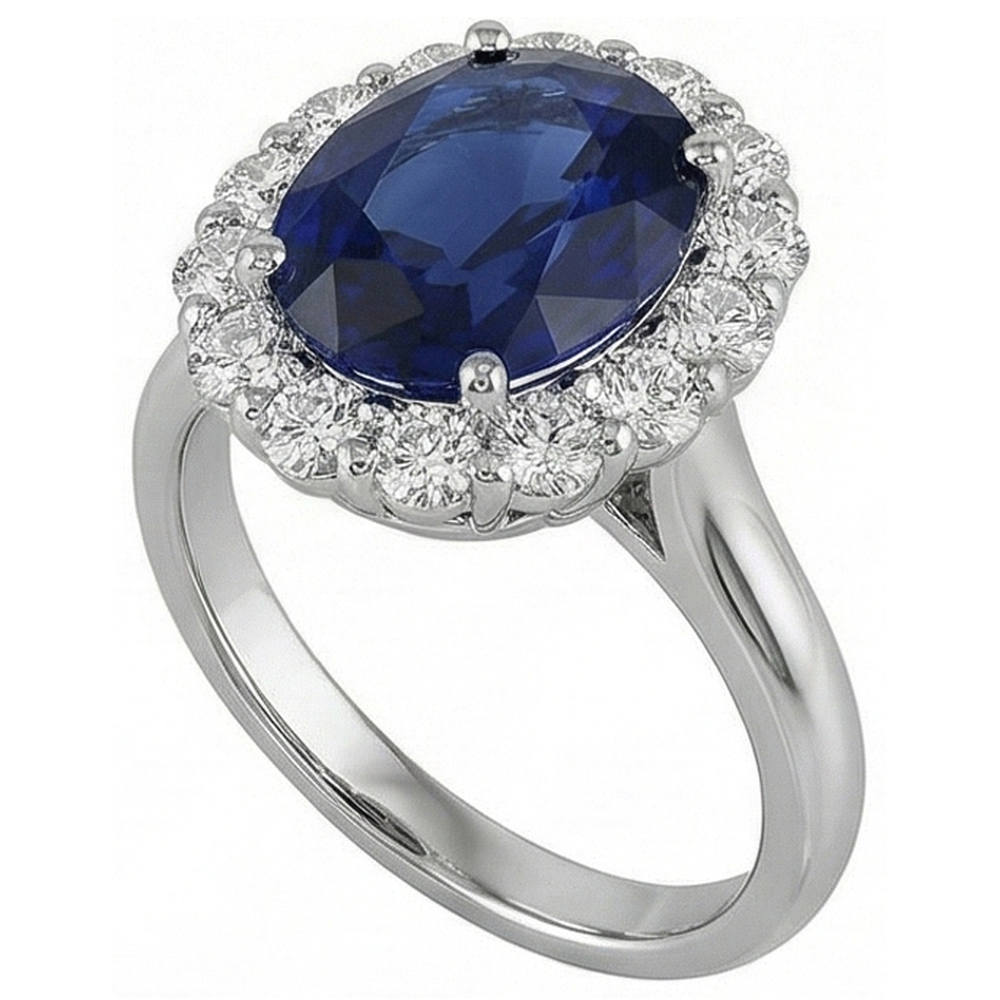 echter oval saphir 8.50Karat ring Detailansicht