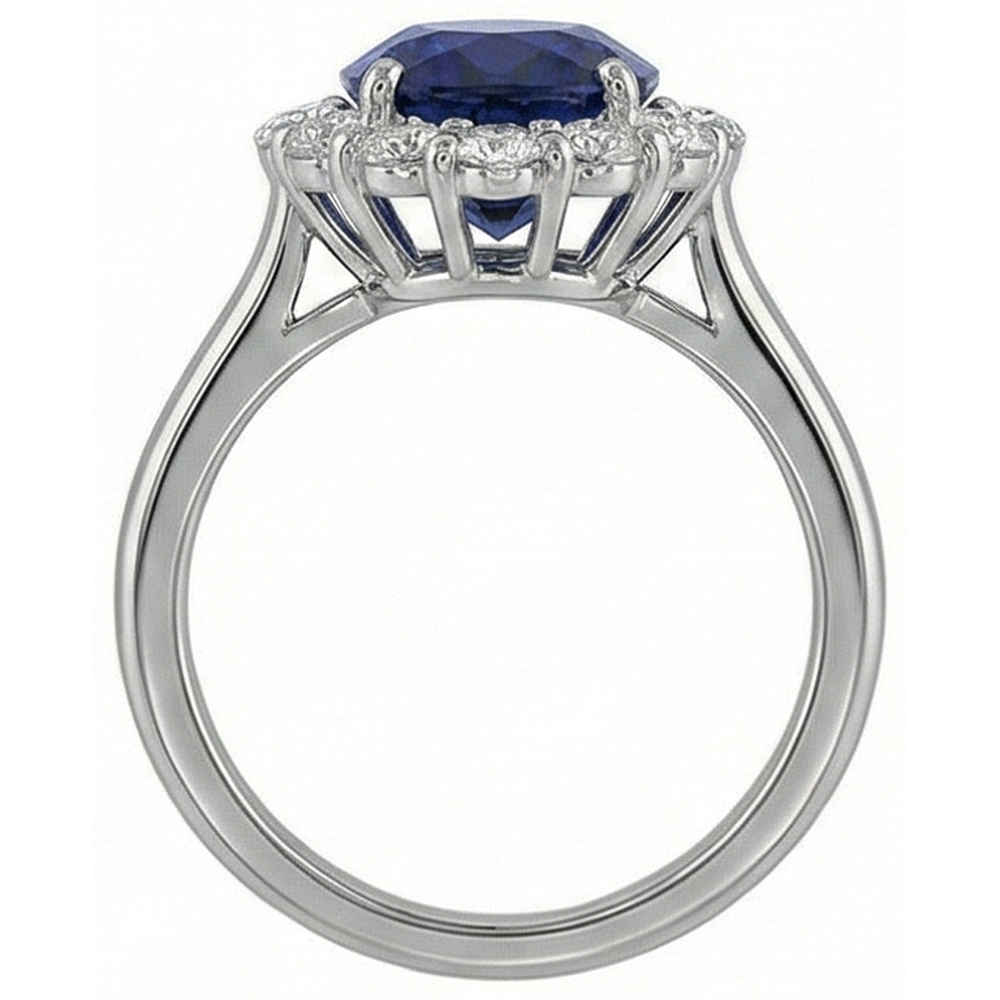 echter oval saphir 8.50Karat ring Profilansicht