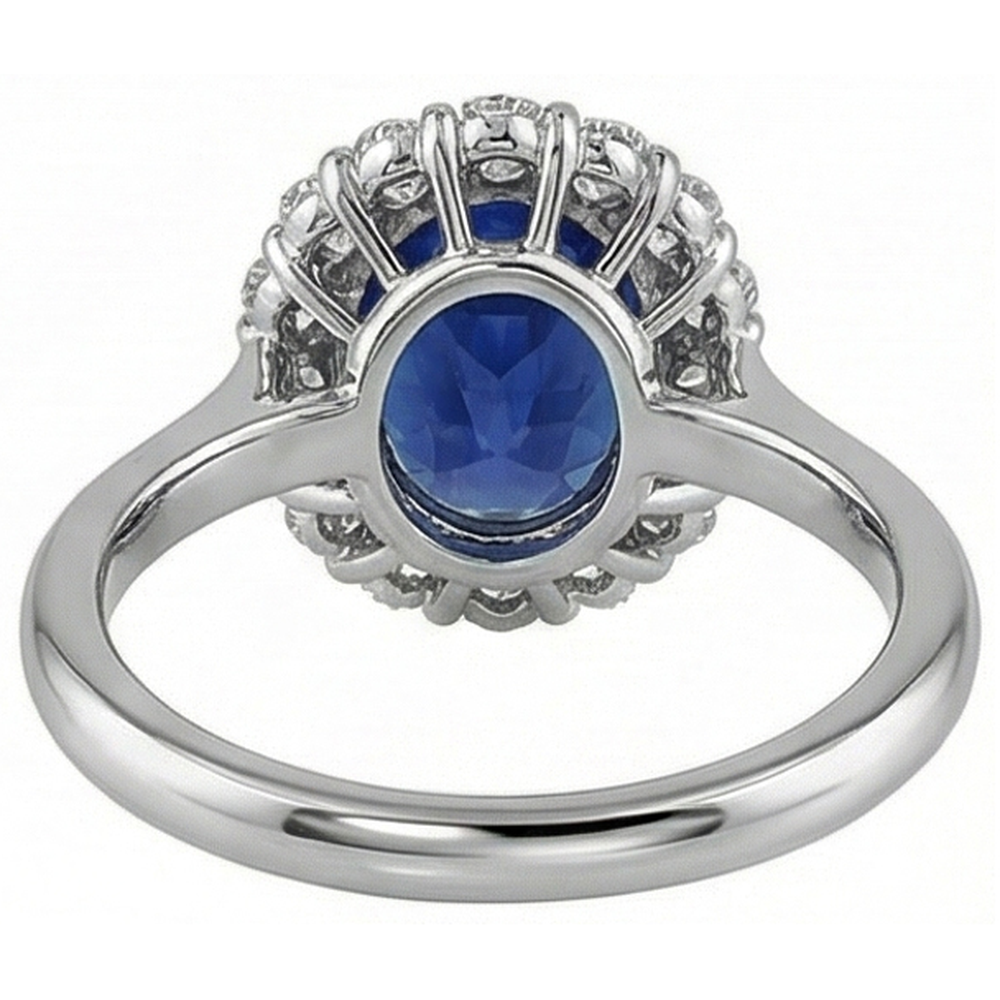 echter oval saphir 8.50Karat ring auf Weiß