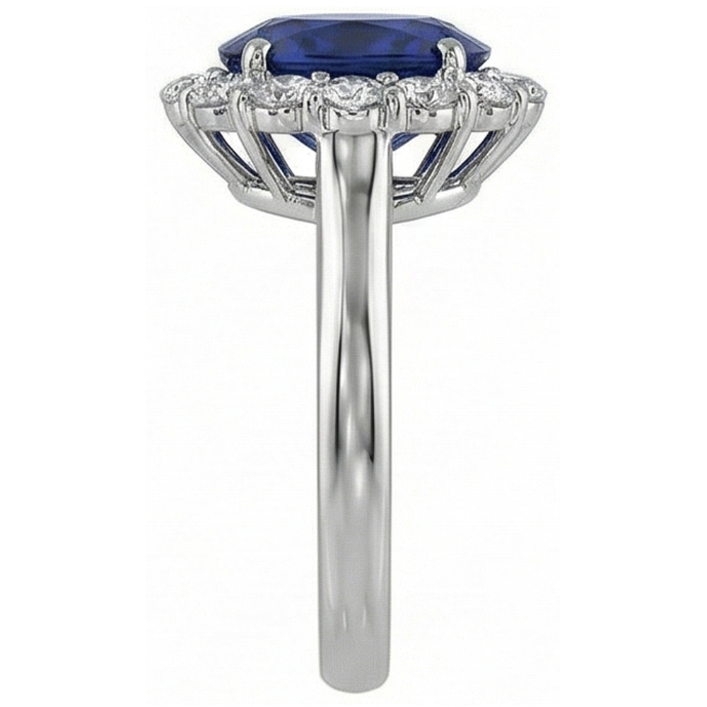 echter oval saphir 8.50Karat ring Draufsicht