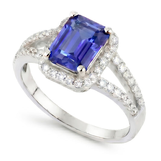 Saphir- und Aus der Erde Abgebauter Natürlicher Diamantring