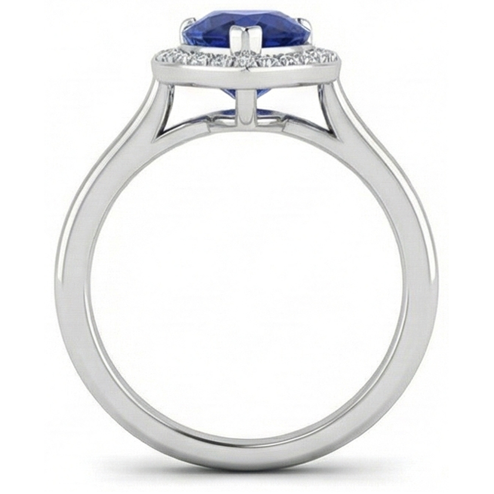 Saphir- und Aus der Erde Abgebauter Natürlicher Diamantring