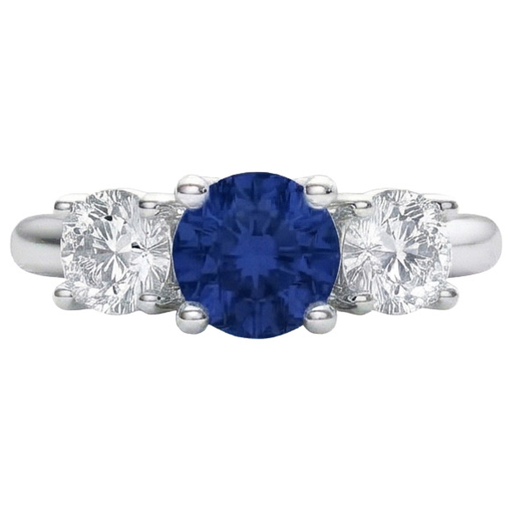 Saphir- und Aus der Erde Abgebauter Natürlicher Diamantring