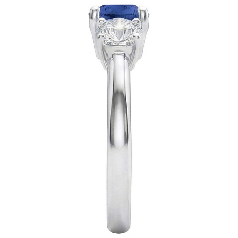Saphir- und Aus der Erde Abgebauter Natürlicher Diamantring