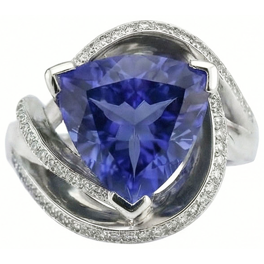 echter trillion diamant 7.01Karat ring Seitenansicht